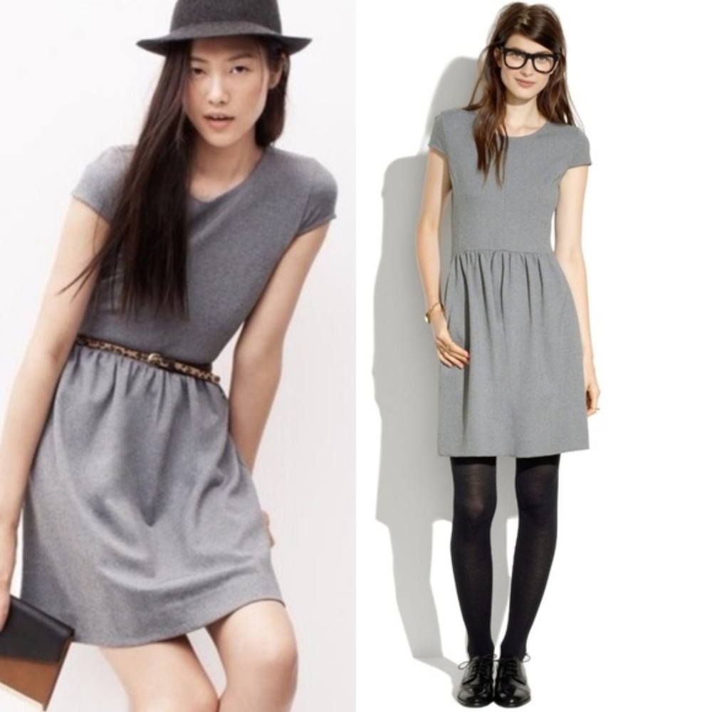 Madewell Dress M Ponte Screenplay Gray Pockets